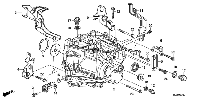 2012 Acura TSX Transmission Case Diagram for 21200-RPW-000
