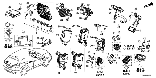 2016 Acura RDX Power Steering Electronic Computer Control Diagram for 39980-TX4-A11