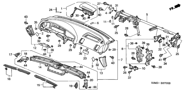 2001 Acura CL Passenger Airbag Assembly (Medium Taupe) Diagram for 06780-S0K-A81ZC