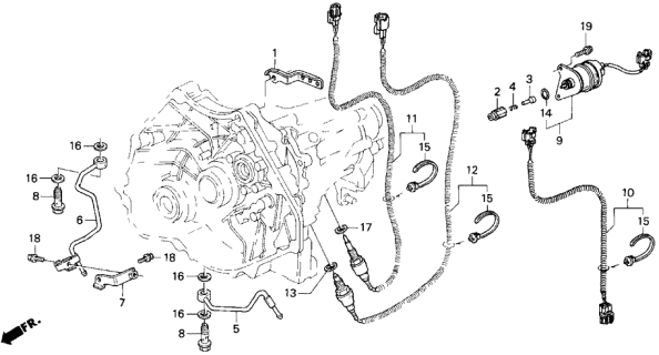 1993 Acura Legend 2 Door LS KA 6MT MT Oil Pump Pipe - Switch Diagram