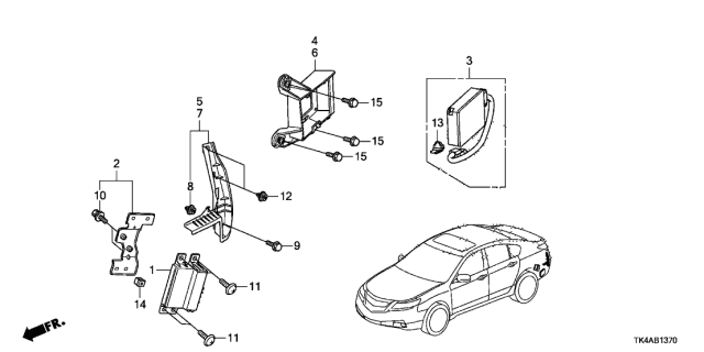 2014 Acura TL 4 Door ADV (3.5) KA 6AT BSI Unit Diagram