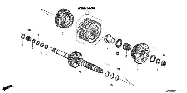 2011 Acura TSX AT Mainshaft (V6) Diagram