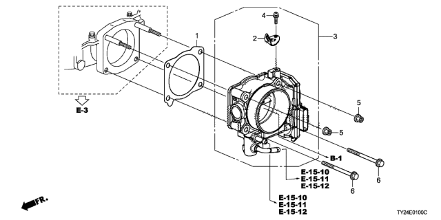 2020 Acura RLX 4 Door ADV (SH-AWD (HYBRID)) KA DCT Throttle Body Diagram