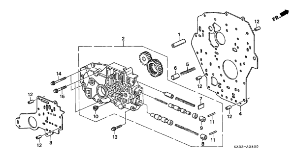 1999 Acura RL AT Oil Pump Body Diagram