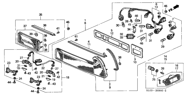 1999 Acura NSX Socket (2) Diagram for 34305-SH3-A01