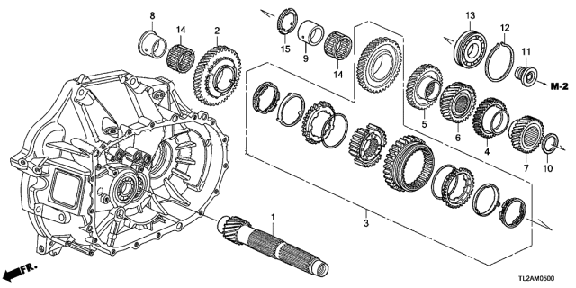 2014 Acura TSX 4 Door SE KA 6MT MT Countershaft Diagram