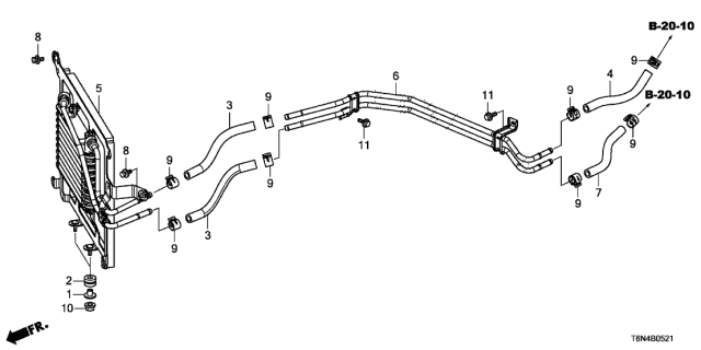 2021 Acura NSX 2 Door BASE KA DCT ATF Cooler (Front Differential) Diagram