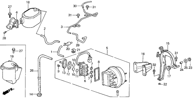 1987 Acura Integra Pipe, Actuator Vacuum Diagram for 36224-PG7-660