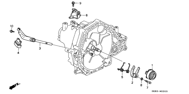 1990 Acura Integra 4 Door LS KA 5MT MT Clutch Release Diagram