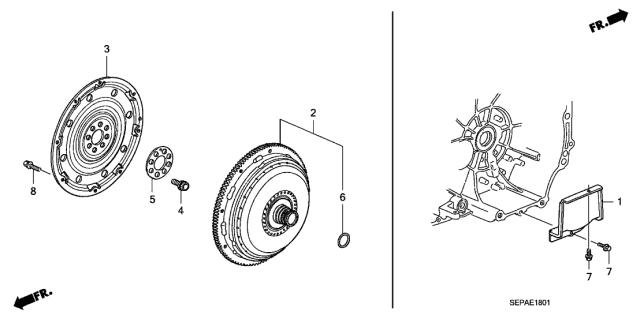 2008 Acura TL Flywheel/Flexplate Diagram for 26251-RDJ-000