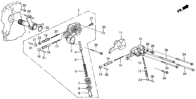 1986 Acura Integra Spring A, Lock-Up Timing Diagram for 27633-PH0-680