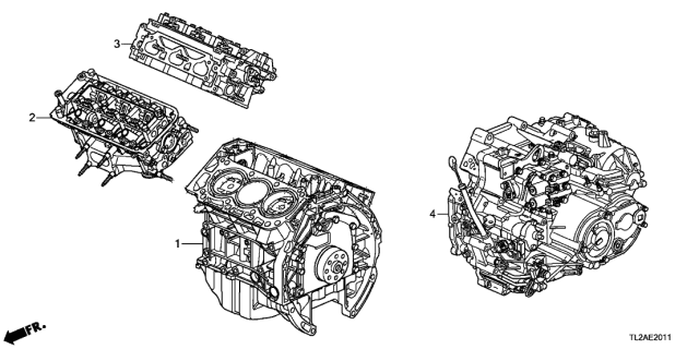 2013 Acura TSX Engine Assy. - Transmission Assy. (V6) Diagram