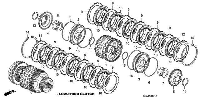 2006 Acura TSX 4 Door TSX (NAVIGATION) KA 5AT AT Clutch (Low-Third) Diagram