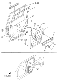 1999 Acura SLX Pad, Left Rear Door Trim Diagram for 8-97158-963-0