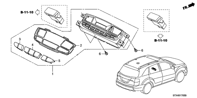 2010 Acura MDX Auto Air Conditioner Control (Rear) Diagram