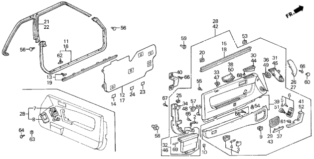 1988 Acura Legend Switch Assembly, Trunk Opener (Off Black) Diagram for 35800-SG0-013ZC