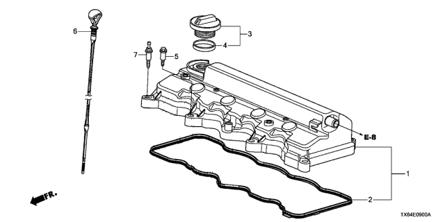 2015 Acura ILX Oil Dipstick Diagram for 15650-R1P-H00