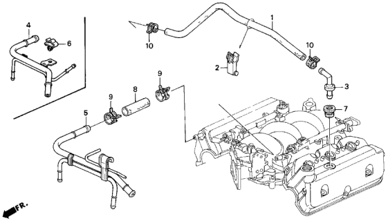 1994 Acura Legend 2 Door LS KA 4AT Breather Tube Diagram