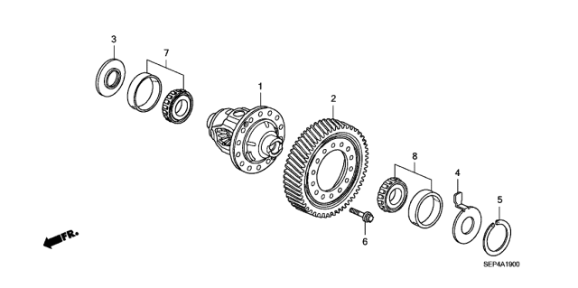 2007 Acura TL Differential Assembly Diagram for 41100-R36-000