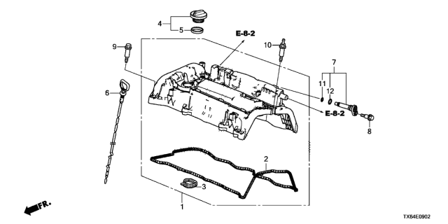 2017 Acura ILX 4 Door TECH (PLUS A-SPEC) KA DCT Cylinder Head Cover (2.4L) Diagram