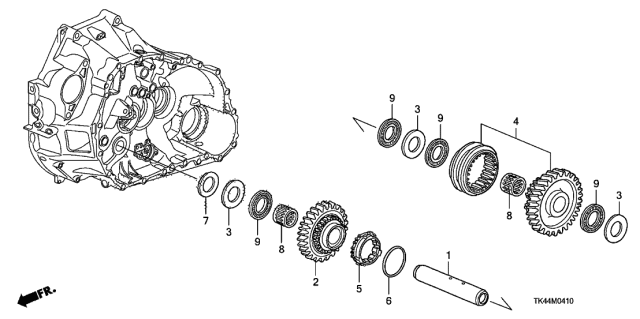 2010 Acura TL 4 Door TECH (AWD) KA 6MT MT Reverse Gear Shaft Diagram