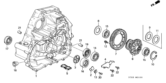 1998 Acura Integra Bearing Differential/Manual Trans Differential Bearing (40X80X18/19.5) (Ntn) Diagram for 91005-P80-E31