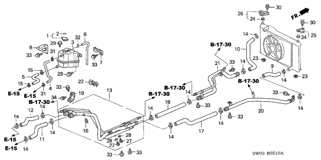 2003 Acura NSX Breathing Bolt Diagram for 19516-PR7-A00