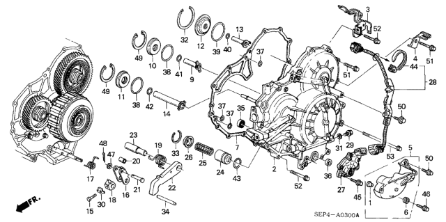 2005 Acura TL AT Left Side Cover Diagram