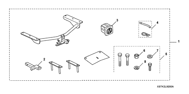 2010 Acura RDX 5 Door TECH (SH-AWD) KA 5AT Trailer Hitch Diagram