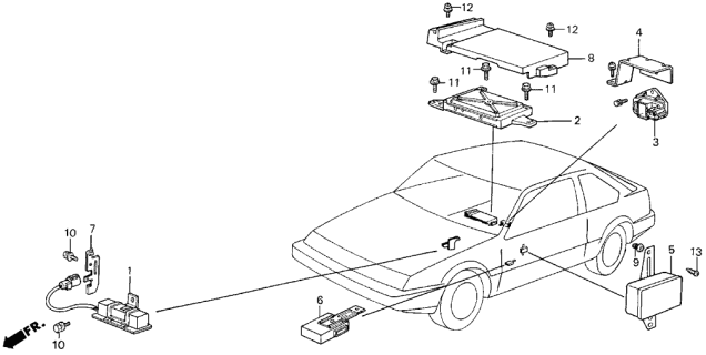 1986 Acura Integra Engine Control Module Diagram for 37820-PG7-681