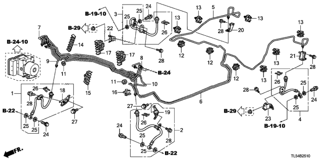 2012 Acura TSX 5 Door TSX KA 5AT Brake Lines (VSA) Diagram