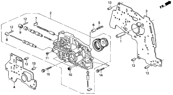 1997 Acura TL Body Assembly, Oil Pump Diagram for 27150-P1V-000