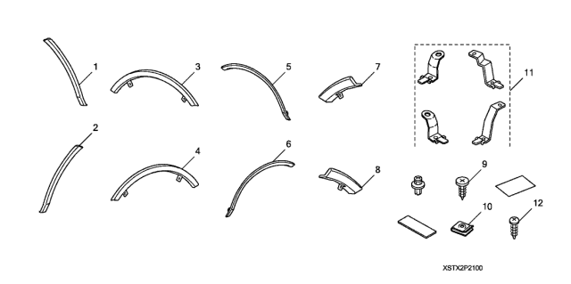 2009 Acura MDX Fender Garnish Diagram