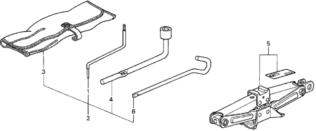 1998 Acura TL 4 Door BAS3.2 KA 4AT Tools - Jack Diagram