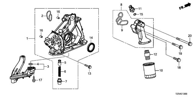 2017 Acura MDX 5 Door BASE (E.LIBERTY) KA 9AT Oil Pump Diagram