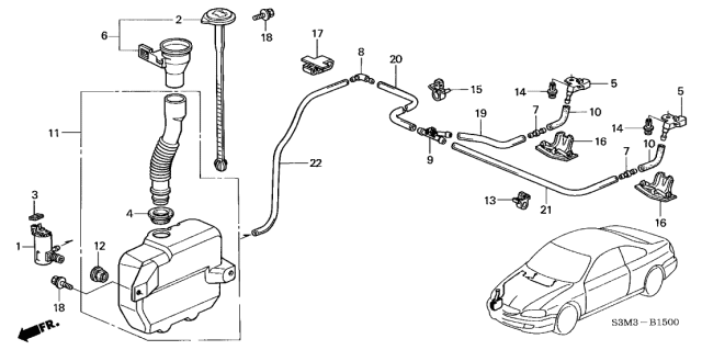 2001 Acura CL Windshield Washer Diagram