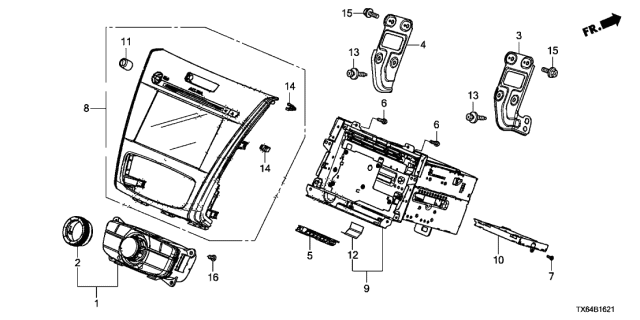 2017 Acura ILX Navigation Unit Assembly Diagram for 39543-TX6-A52