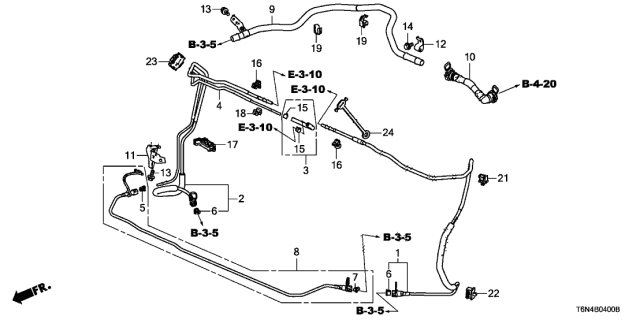 2017 Acura NSX Pipe, Fuel Return Diagram for 17710-T6N-A01