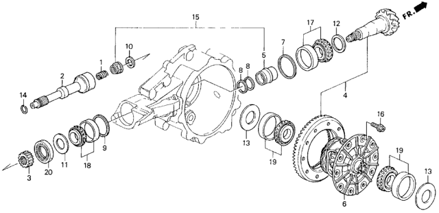 1994 Acura Legend 2 Door LS KA 4AT AT Differential Gear Diagram