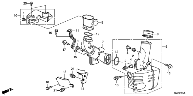 2013 Acura TSX 4 Door TECH KA 5AT Resonator Chamber (L4) Diagram