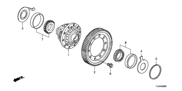 2012 Acura TSX Differential Diagram for 41100-R5M-000