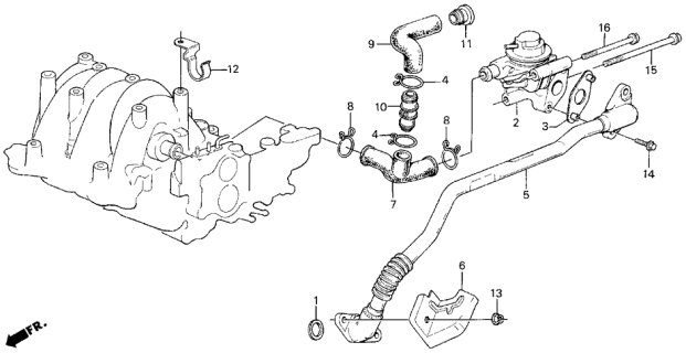 1986 Acura Legend Clip, Air Suction Tube (28MM) Diagram for 18782-PD2-660