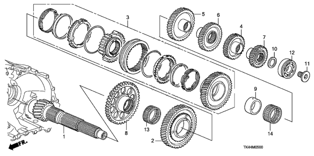 2011 Acura TL Gear Set, Second Diagram for 23432-RK6-305