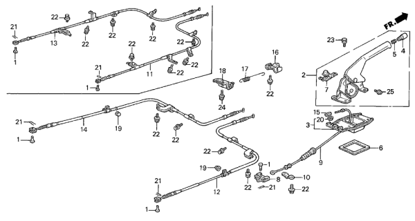 1990 Acura Legend 4 Door L (MOQUETTE) KA 4AT Parking Brake Diagram