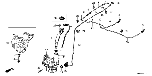 2013 Acura ILX Hybrid Tube (4X7X890) Diagram for 76833-TR3-A01