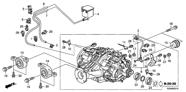 2010 Acura ZDX 5 Door TECH KA 6AT Rear Differential - Mount Diagram