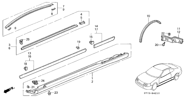 1994 Acura Integra Molding - Protector Diagram