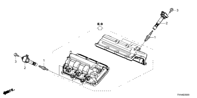 2022 Acura MDX Plug Hole Coil - Plug Diagram