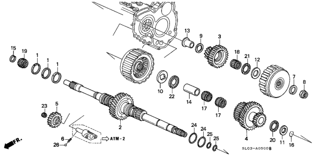 1994 Acura NSX AT Mainshaft Diagram