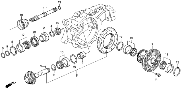 1993 Acura Vigor AT Differential Gear Diagram